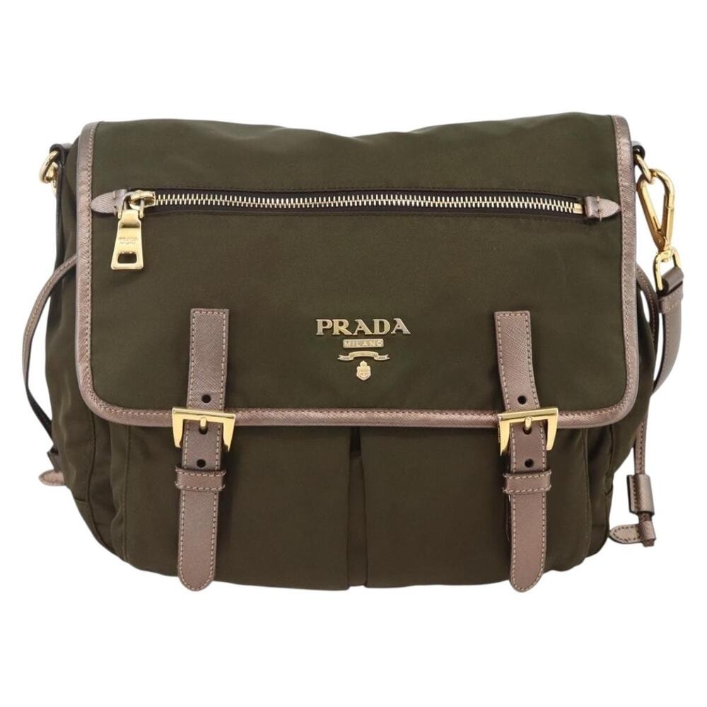 Prada Nylon Shoulder Bag Khaki Green